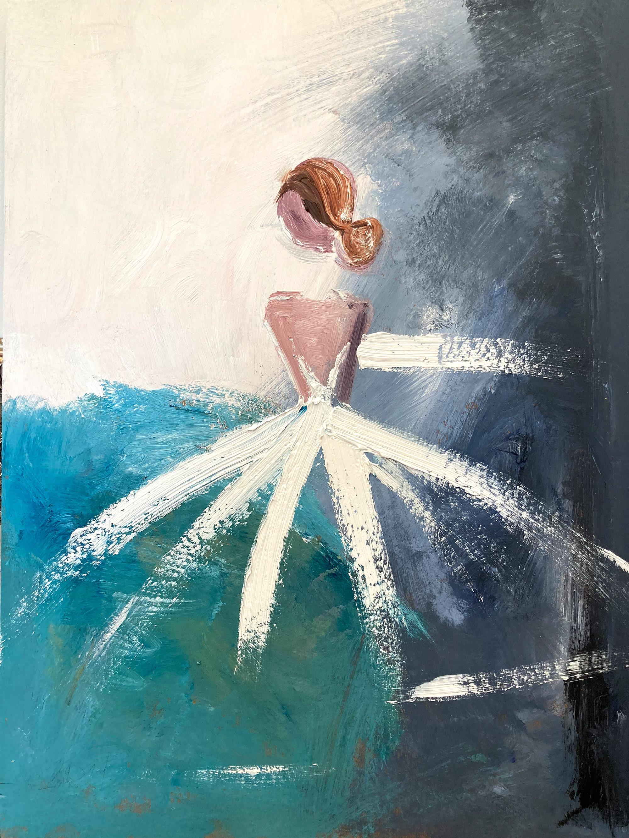 "Hermès a Parigi" Pittura ad olio astratta colorata di alta moda francese