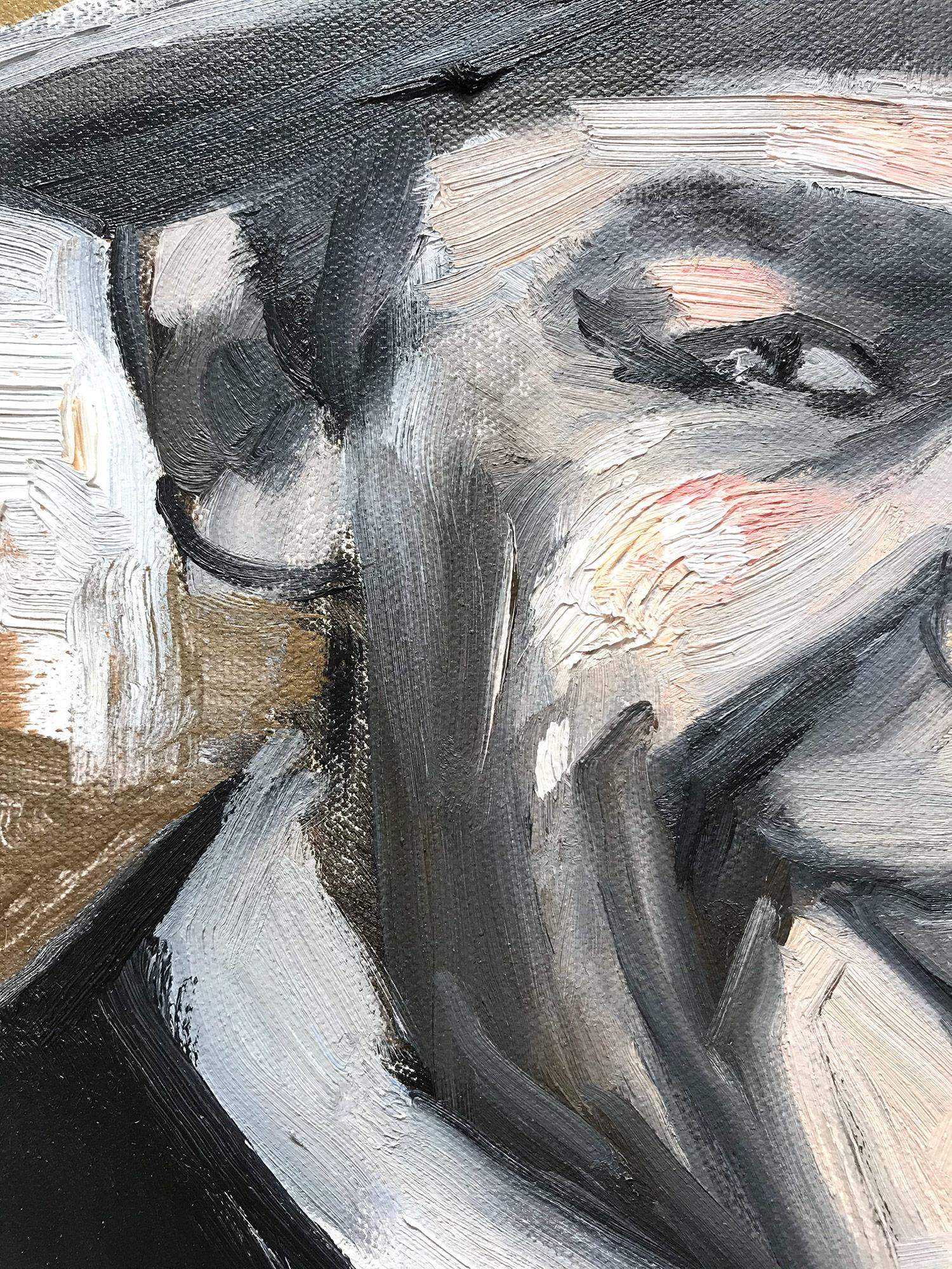 « Hey Sinatra », peinture à l'huile abstraite sur toile, portrait de l'emblématique Frank Sinatra en vente 5