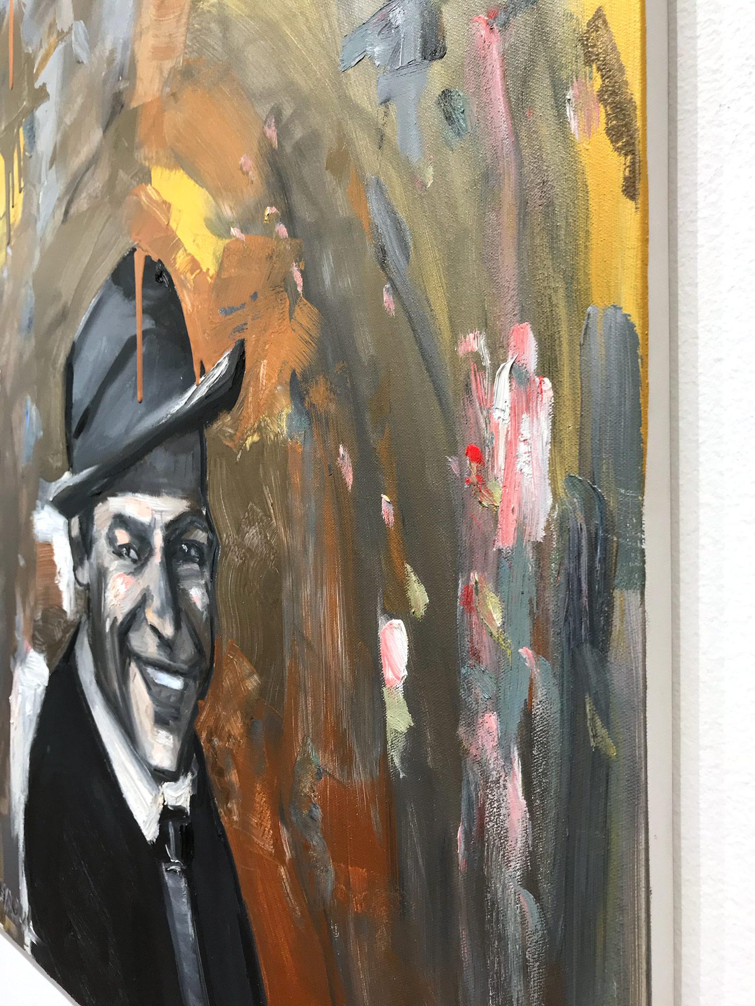 « Hey Sinatra », peinture à l'huile abstraite sur toile, portrait de l'emblématique Frank Sinatra en vente 10