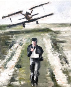 "Hitchcock" North by Northwest by Alfred Hitchcock Classic Movie Oil Painting