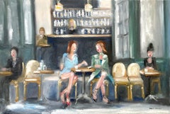 "Hold the Preserves" Parisian Cafe Scene from Hit Show Emily in Paris Oil Paint