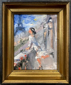 "I Love You Paris" Impressionist Oil Painting Paris France with Eiffel Tower