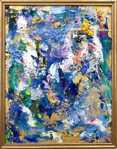 "I'm A Dreamer" Abstract Oil Painting on Wood Panel in Vintage Frame