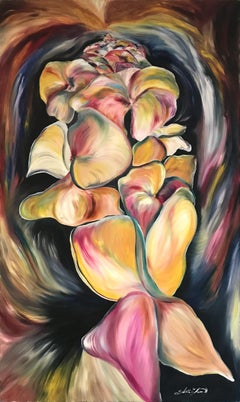 "Infinidad de Flores" Pintura al Óleo Floral Abstracta de Colores sobre Lienzo