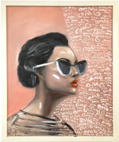 "Diálogo interno" Gafas de sol de alta costura Pintura al óleo pop art sobre lienzo