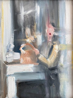 "It Was All a Memory" Impressionist Scene Oil Painting on Canvas with Gold Frame