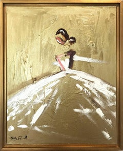 cindy jade "Jade" Abstract Figure with Gown French Haute Couture Oil Painting on Canvas