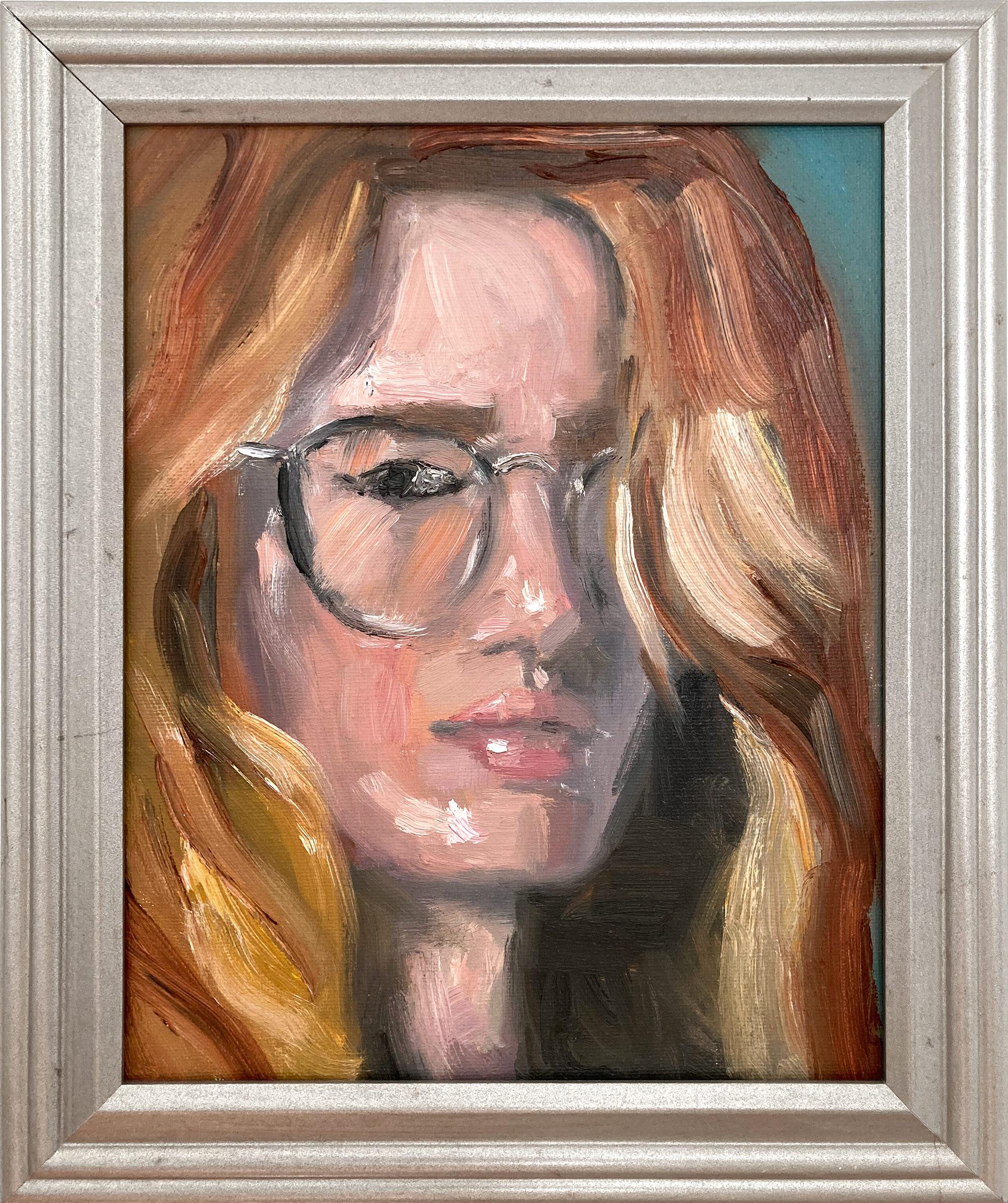 Cindy Shaoul Figurative Painting – "J'adore Paris" Ich liebe Paris Impressionistisches Ölgemälde Frauenportrait Gerahmt