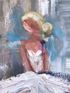 "Kimberly" Colorful Abstract Figure on Paper wearing Haute Couture Chanel Gown