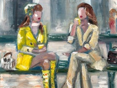 "L'amore è nell'aria" Emily a Parigi con Mindy e il caffè Pittura a olio