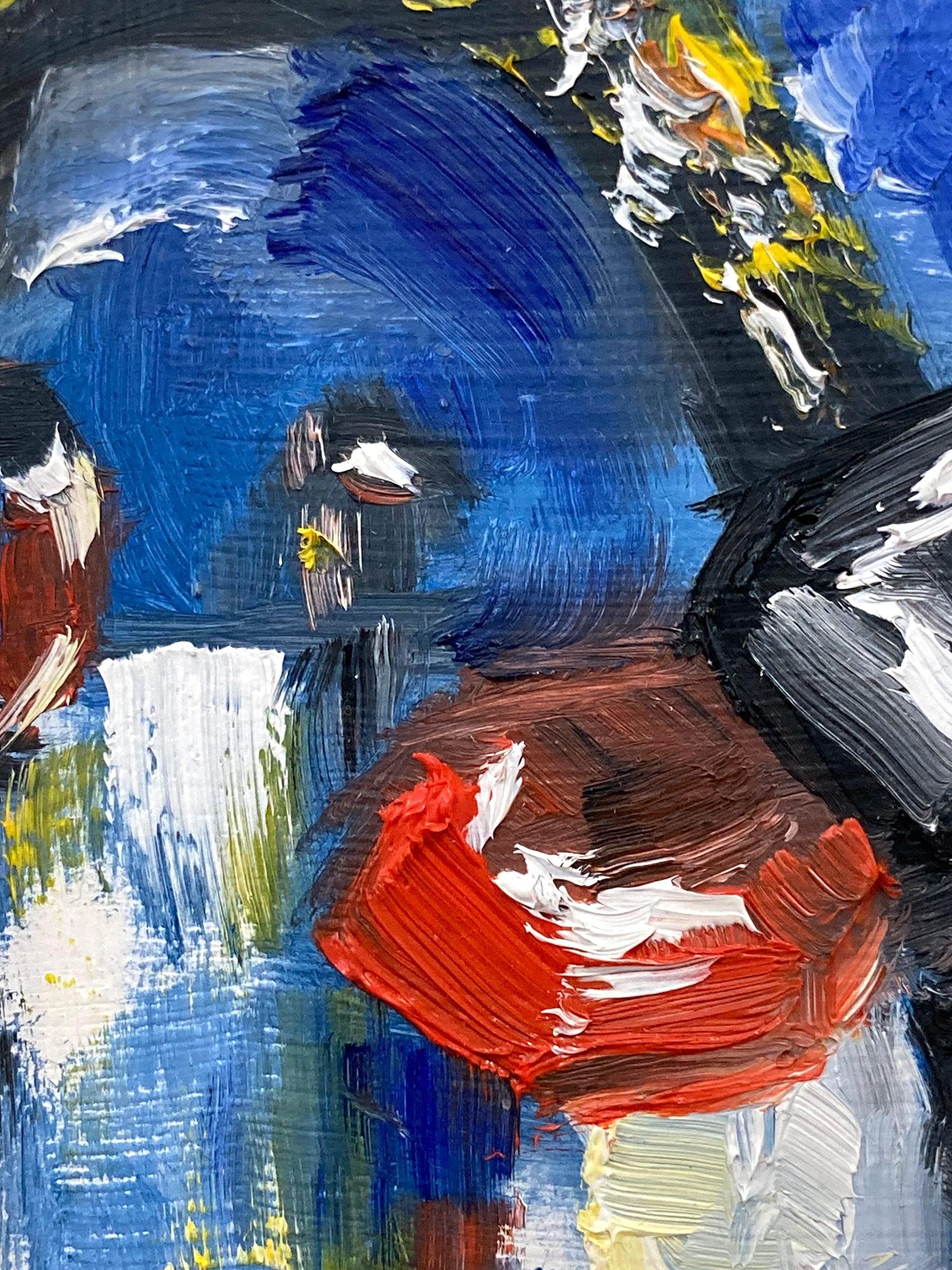Impressionistisches Ölgemälde „Liebhaber im Regenbogen – Paris“ Figuren des Eiffelturms (Amerikanischer Impressionismus), Painting, von Cindy Shaoul