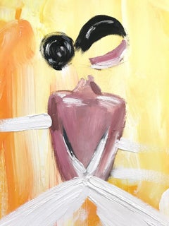 "Verano en París" Figura con vestido Chanel Alta Costura Pintura al óleo sobre lienzo