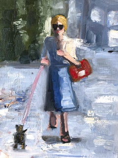 "Mary Kate" Abstract Figure with Chanel Bag French Haute Couture Oil Painting