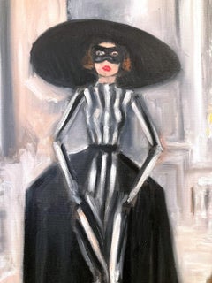 "Masquerade" Emily in Paris Scene at the Masquerade Oil Painting on Canvas
