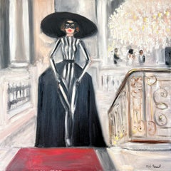 "Masquerade" Emily in Paris Scene at the Masquerade Oil Painting on Canvas