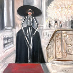 "Masquerade" Emily in Paris Scene at the Masquerade Oil Painting on Canvas
