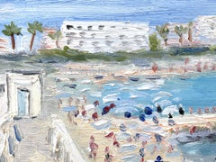 "Erinnerungen an den Strand von St. Tropez" Impressionistische Strandszene Ölgemälde