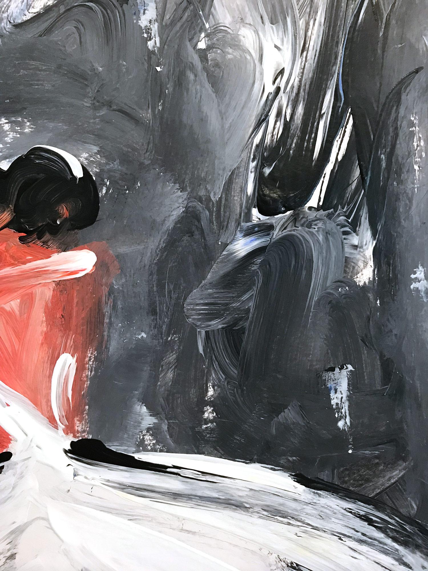 Mia, Figura astratta su carta - Painting Astratto di Cindy Shaoul