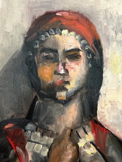 "Middle Eastern Woman" Abstract & Cubist Style Portrait Oil Painting on Canvas