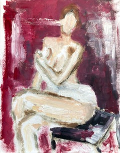 "Modigliani Nude" After Modigliani Nude Study Oil Painting on Paper