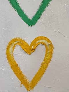 "My 4 Hearts - The Beatles" Contemporary Oil Painting on Canvas & Diamond Dust