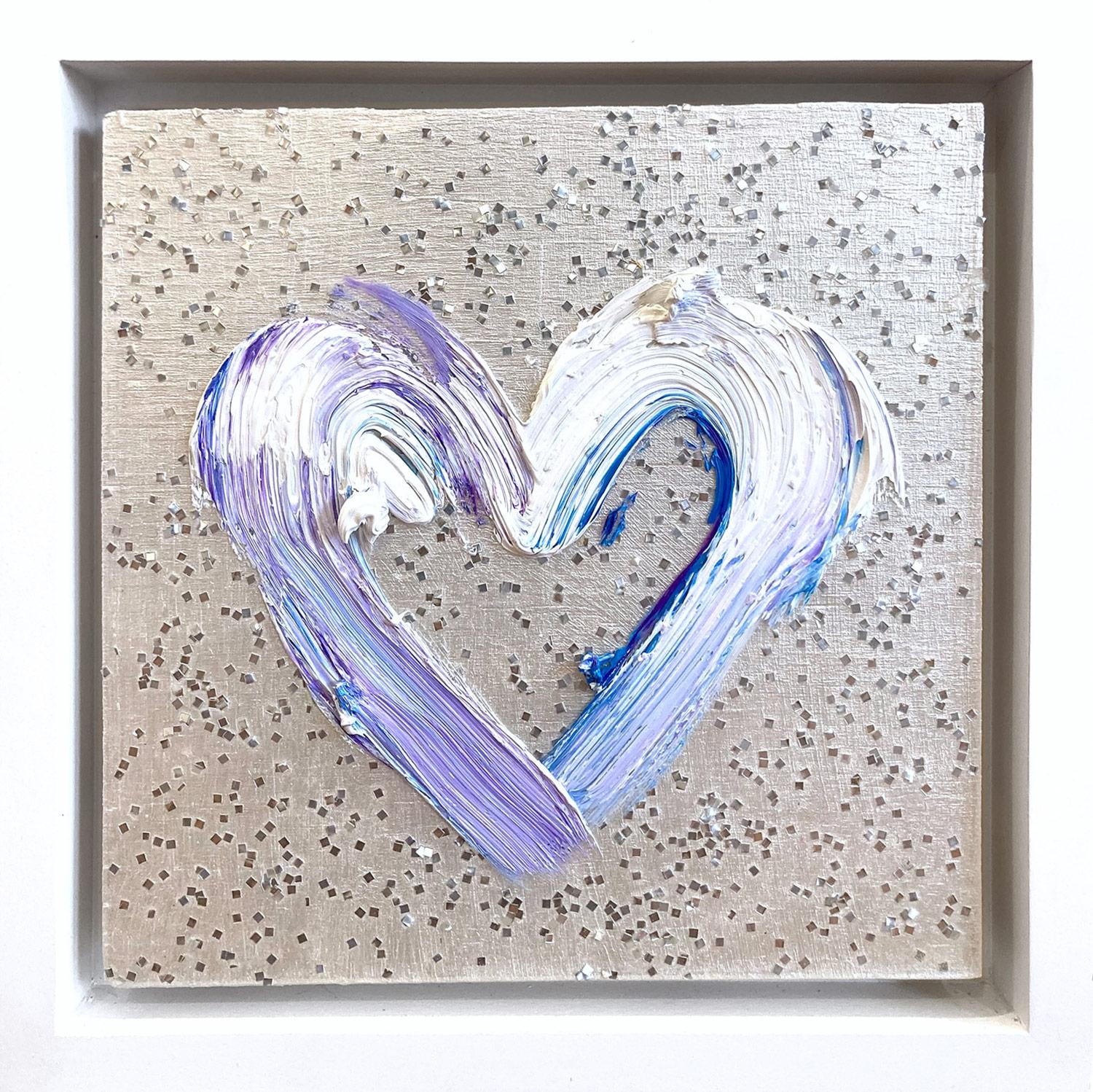 "Mi corazón de Abbey Road" Pintura al óleo pop art y resina sobre marco flotante blanco