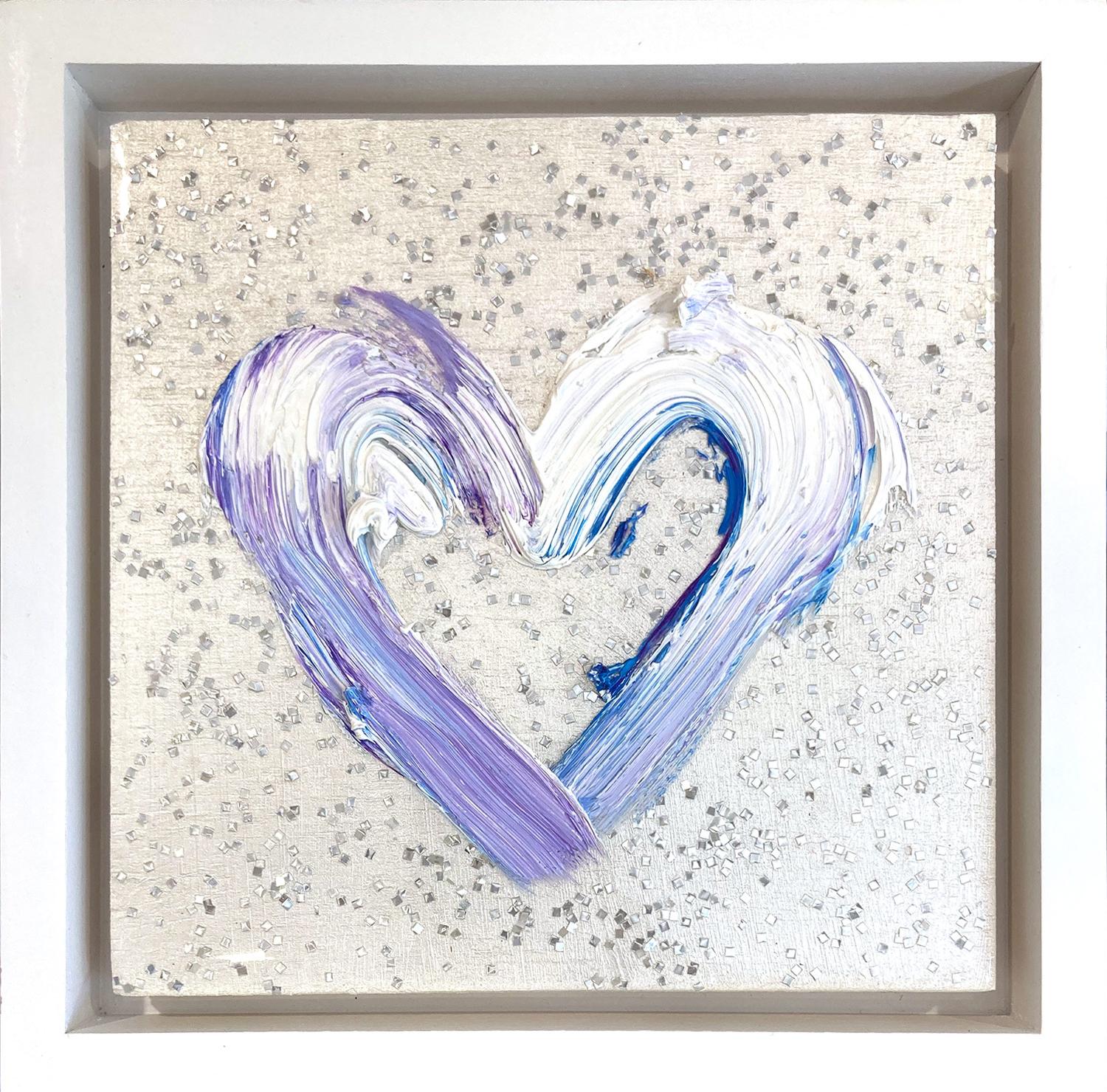 Cindy Shaoul Abstract Painting - "My Abbey Road Heart" Pop Art Resin Oil Painting & Resin on White Floater Frame