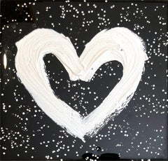 "My Across the Universe Heart" Pop Art Oil Painting with White Floater Frame