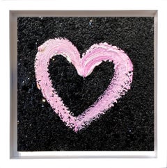 "My Across the Universe Heart" Pop Art w Diamond Dust in White Floater Frame