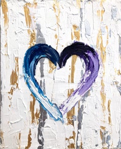 "My Turks and Caico Heart" Colorful Contemporary Oil Painting with Floater Frame