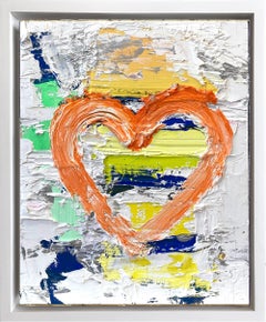 "My Aspen Heart" Contemporary Oil Painting on Wood with White Floater Frame
