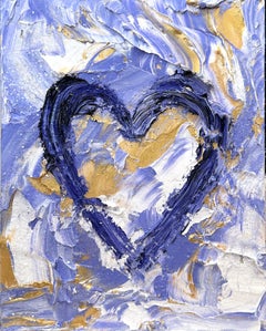 "My Baroque Lavender Heart" Colorful Pop Art Oil Painting White Floater Frame