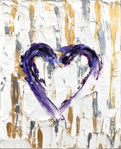 "My Bergdorf Goodman Heart" Colorful Contemporary Oil Painting w Floater Frame