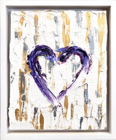 "My Bergdorf Goodman Heart" Colorful Contemporary Oil Painting w Floater Frame