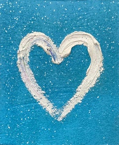 "My Breakfast at Tiffany's Heart" Contemporary Pop Oil Painting w Floater Frame