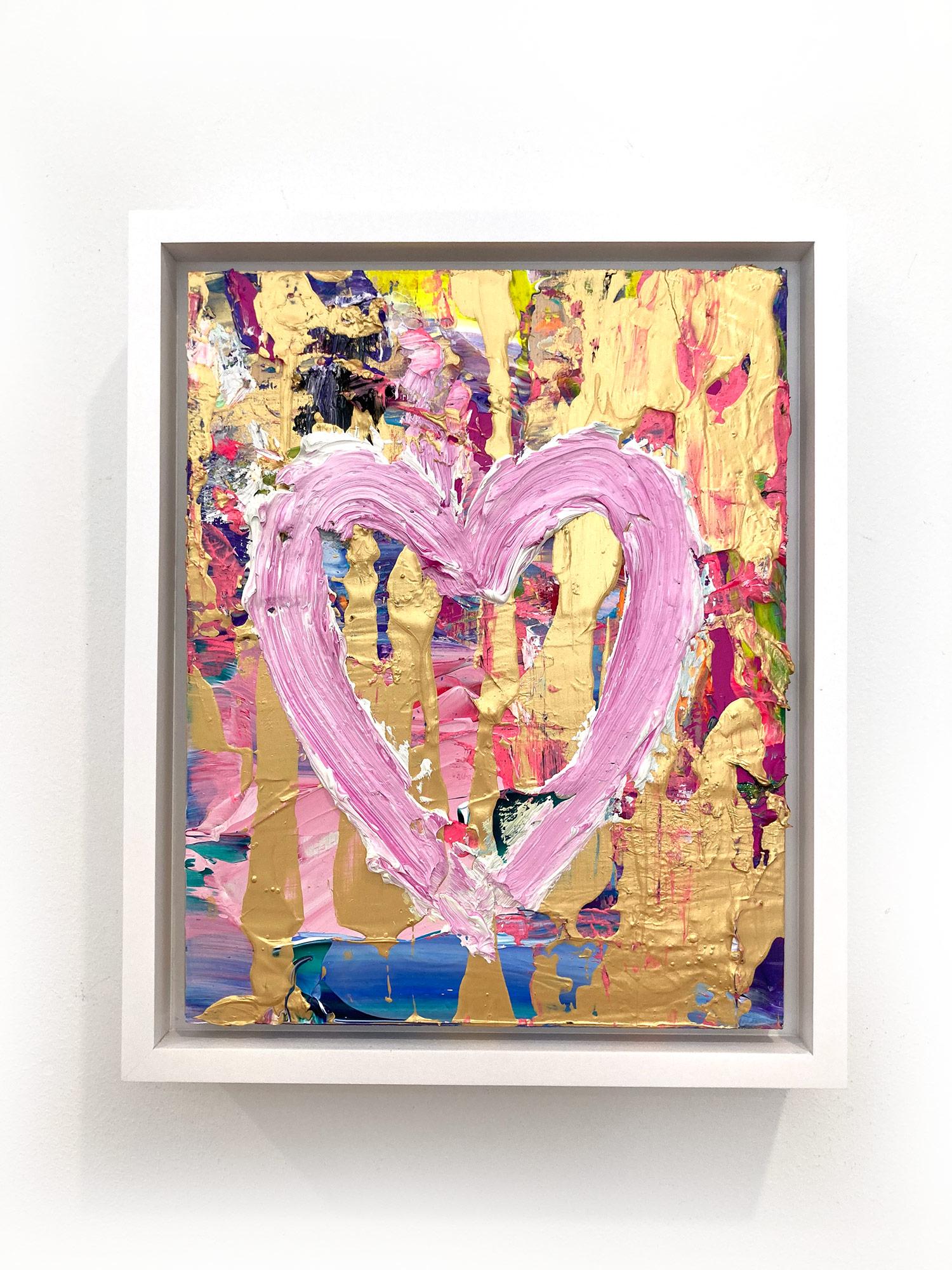 „My Candy Heart“ Buntes Pop-Art-Ölgemälde auf Holz mit weißem Floater-Rahmen im Angebot 7