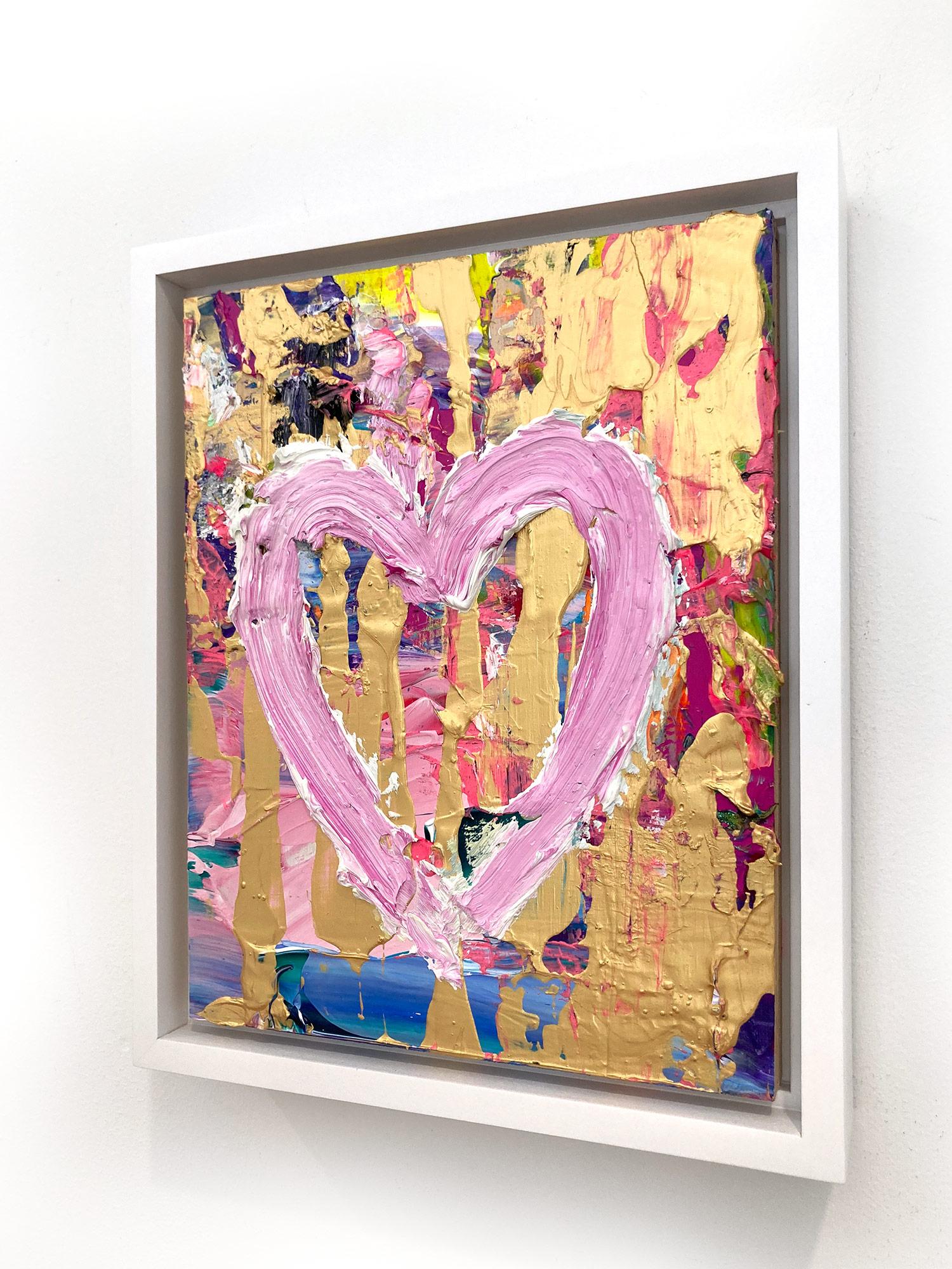 „My Candy Heart“ Buntes Pop-Art-Ölgemälde auf Holz mit weißem Floater-Rahmen im Angebot 8
