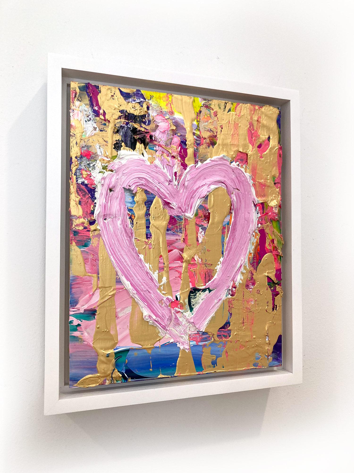 „My Candy Heart“ Buntes Pop-Art-Ölgemälde auf Holz mit weißem Floater-Rahmen im Angebot 9