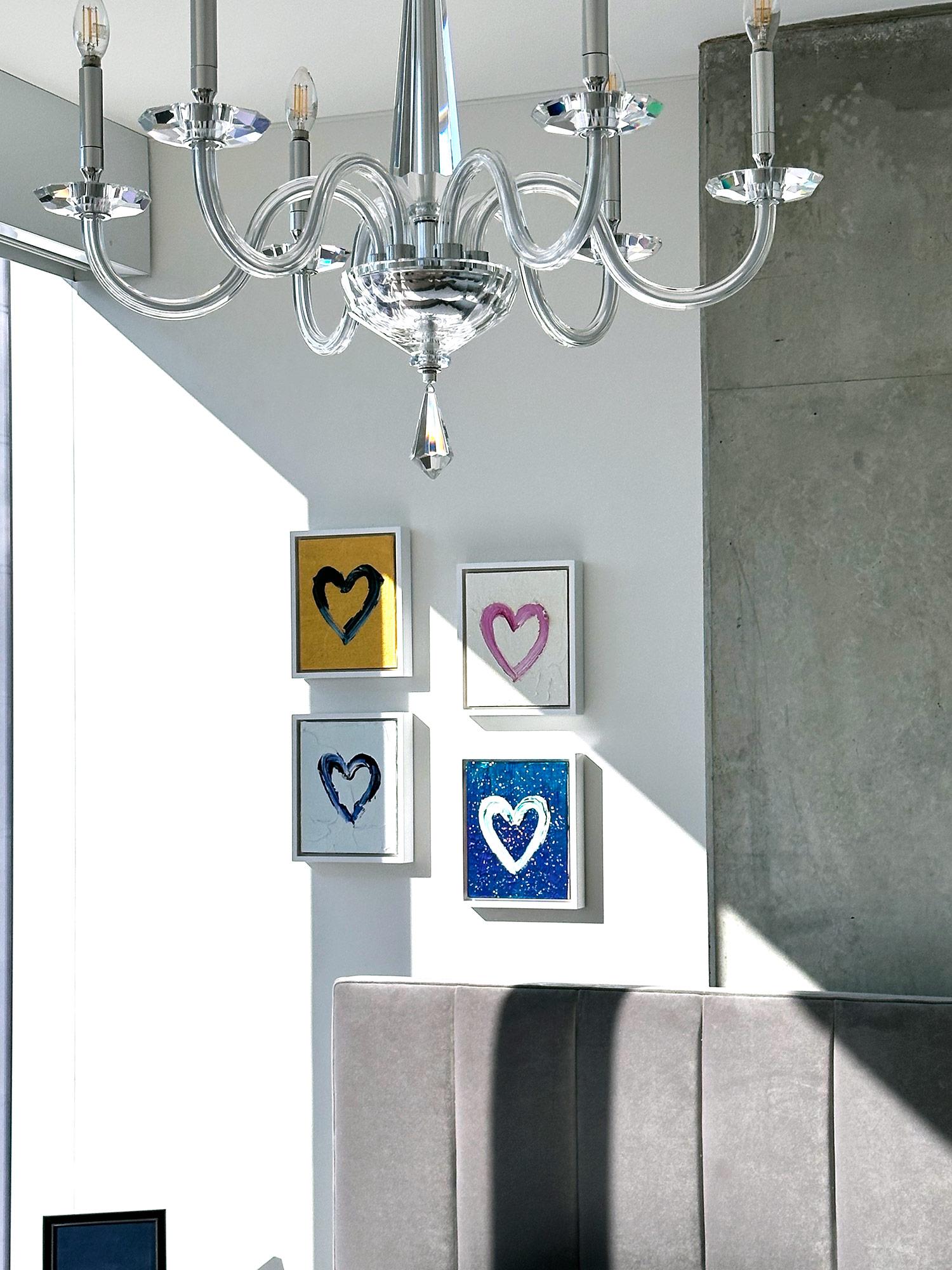 „My Candy Heart“ Buntes Pop-Art-Ölgemälde auf Holz mit weißem Floater-Rahmen im Angebot 10