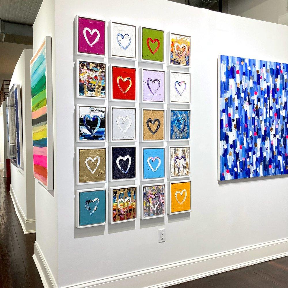 „My Candy Heart“ Buntes Pop-Art-Ölgemälde auf Holz mit weißem Floater-Rahmen im Angebot 13