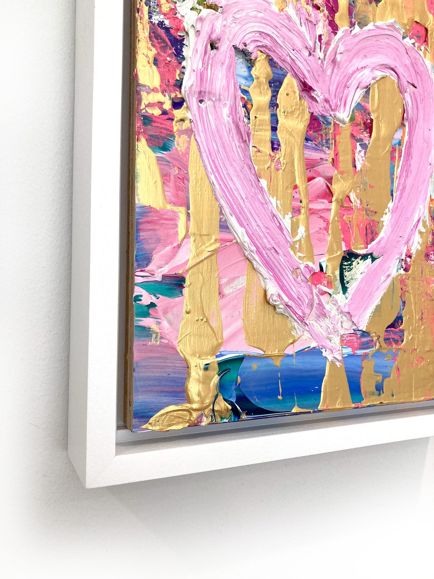 „My Candy Heart“ Buntes Pop-Art-Ölgemälde auf Holz mit weißem Floater-Rahmen im Angebot 2