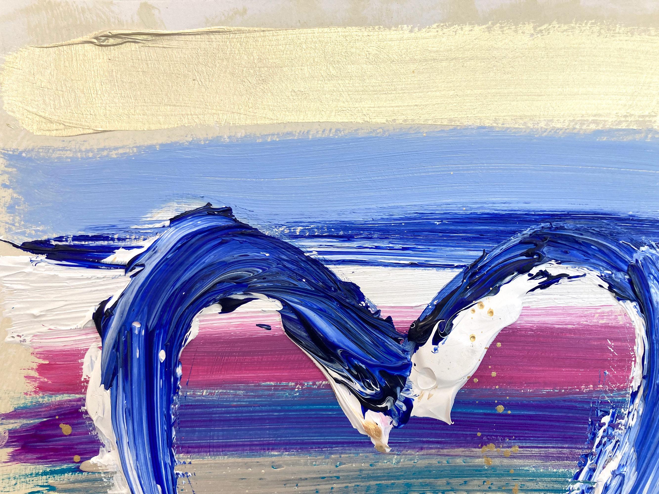 « My Charismatic Heart », peinture abstraite colorée à l'acrylique et à la feuille d'or sur papier - Painting de Cindy Shaoul