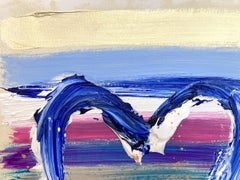 "My Charismatic Heart" Colorful Abstract Acrylic & Gold Leaf Painting on Paper