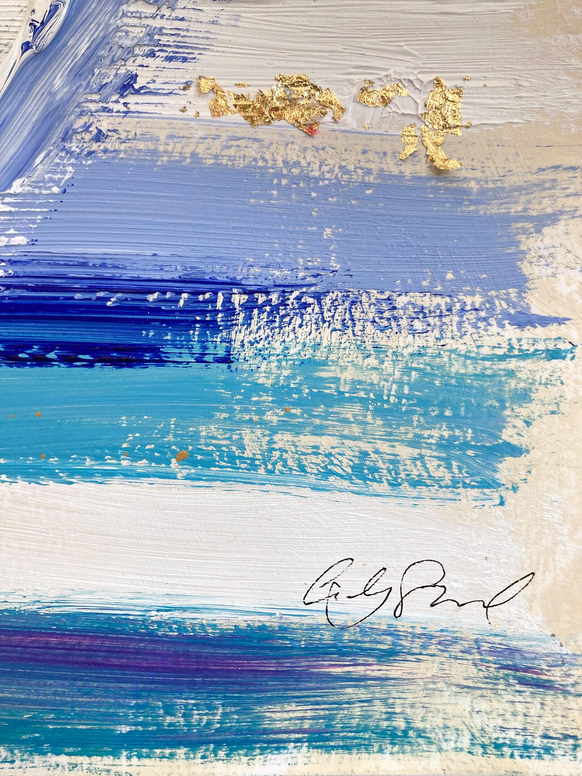 « My Charismatic Heart », peinture abstraite colorée à l'acrylique et à la feuille d'or sur papier en vente 1