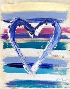 "My Charismatic Heart" Colorful Abstract Acrylic & Gold Leaf Painting on Paper