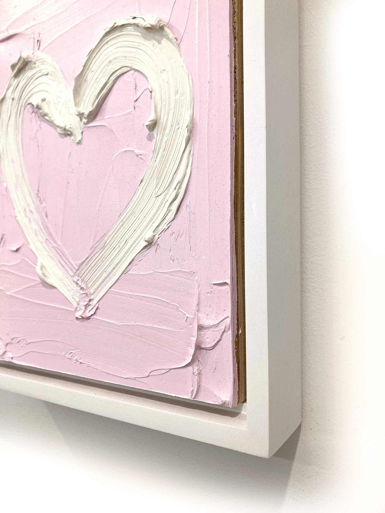„My Cherry Blossom Heart“ Pop-Art-Ölgemälde auf Holz mit weißem Floater-Rahmen im Angebot 5