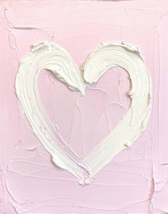 "Il mio cuore di ciliegio in fiore" Pittura ad olio Pop Art su legno con cornice bianca fluttuante