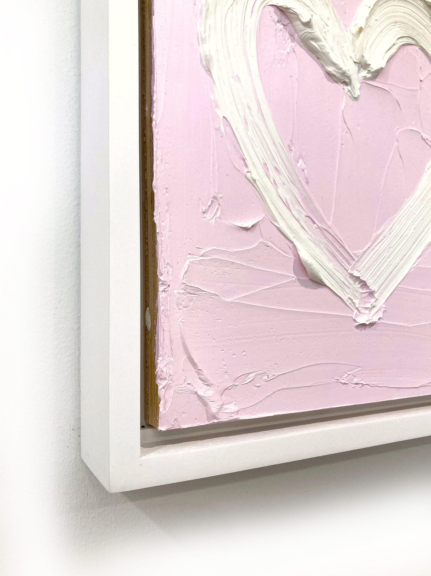 „My Cherry Blossom Heart“ Pop-Art-Ölgemälde auf Holz mit weißem Floater-Rahmen im Angebot 2