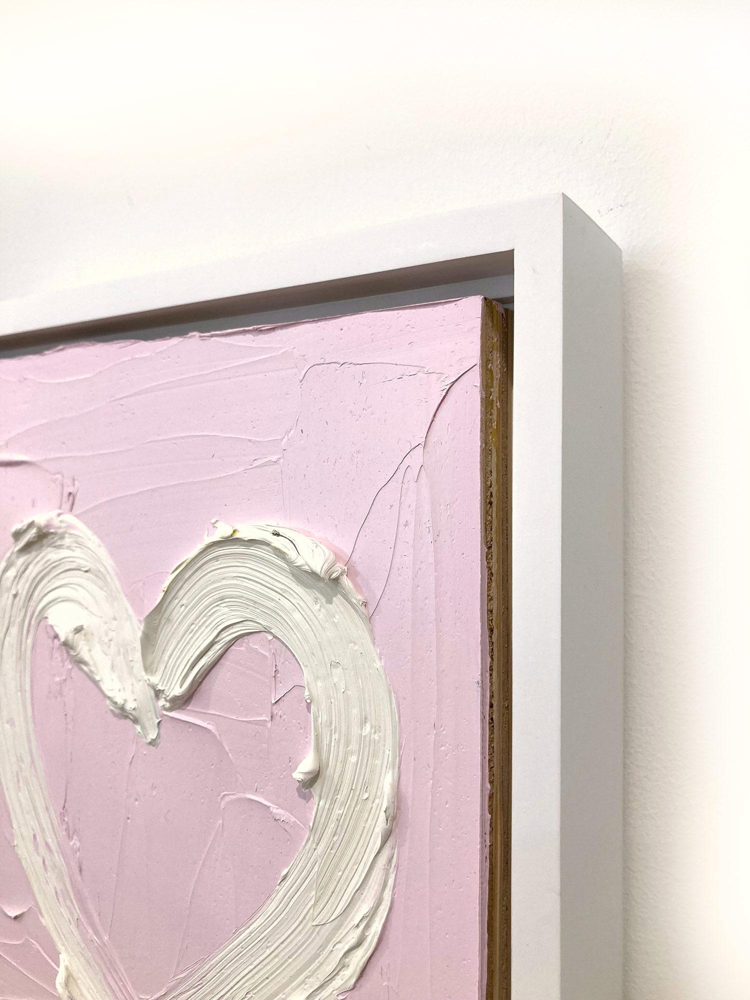 „My Cherry Blossom Heart“ Pop-Art-Ölgemälde auf Holz mit weißem Floater-Rahmen im Angebot 4