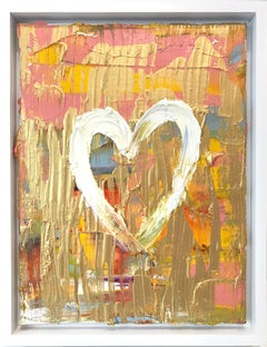 "My Childhood Heart" Multicolor Contemporary Oil Painting 
Floater Frame